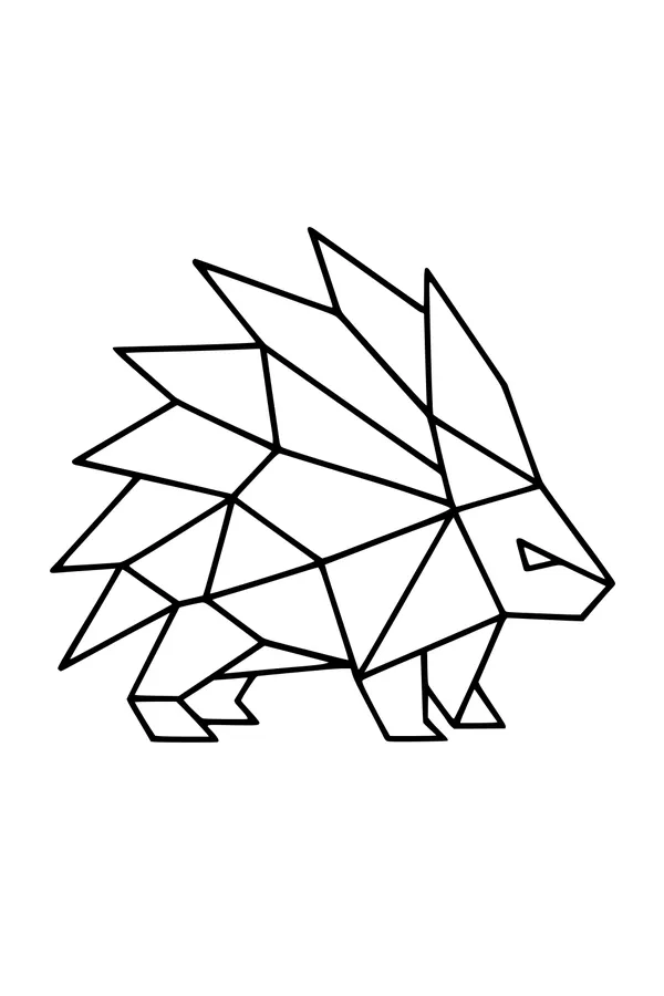 Porcupine with Prickly Polygon Spines