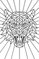 Roaring Tiger in Sunbeam Shapes