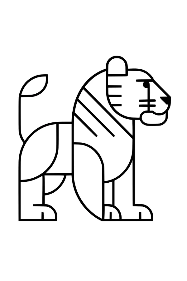 Tiger With Stripes and Swishy Tail