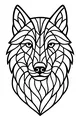 Forest Wolf Mosaic Face