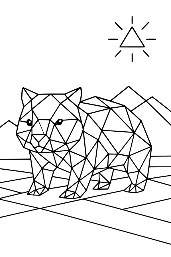 Sunlit Wombat of Many Triangles