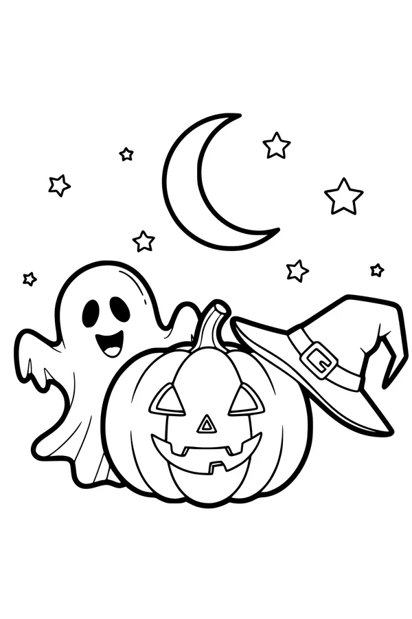 Moonlit Giggles Pumpkin and Ghost