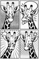 Giraffe Faces Make Silly Comic Scenes