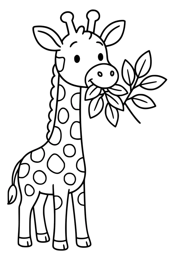 Spotted Giraffe’s Leafy Breakfast
