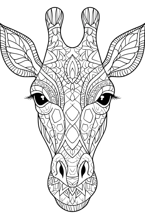 Gentle Giraffe with Swirly Patterns