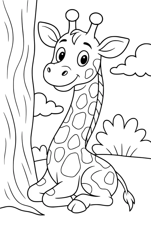 Sunny Day with a Smiling Giraffe