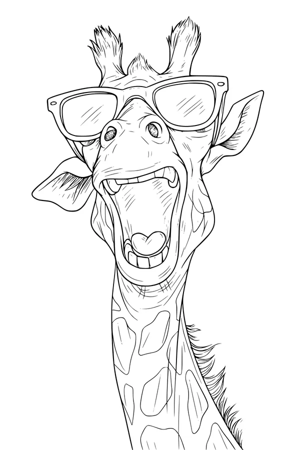 Super Cool Giraffe in Sunglasses