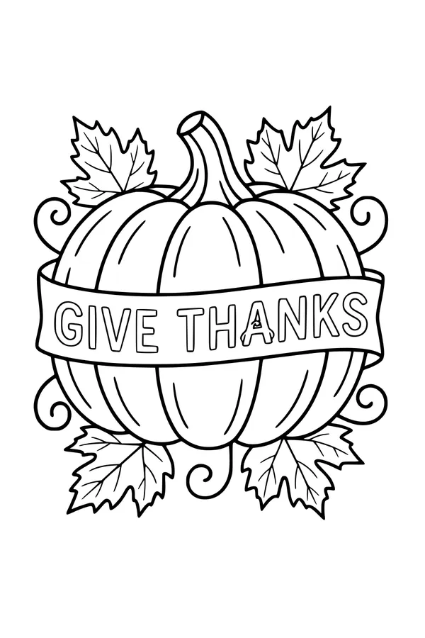 Pumpkin With a Thankful Ribbon