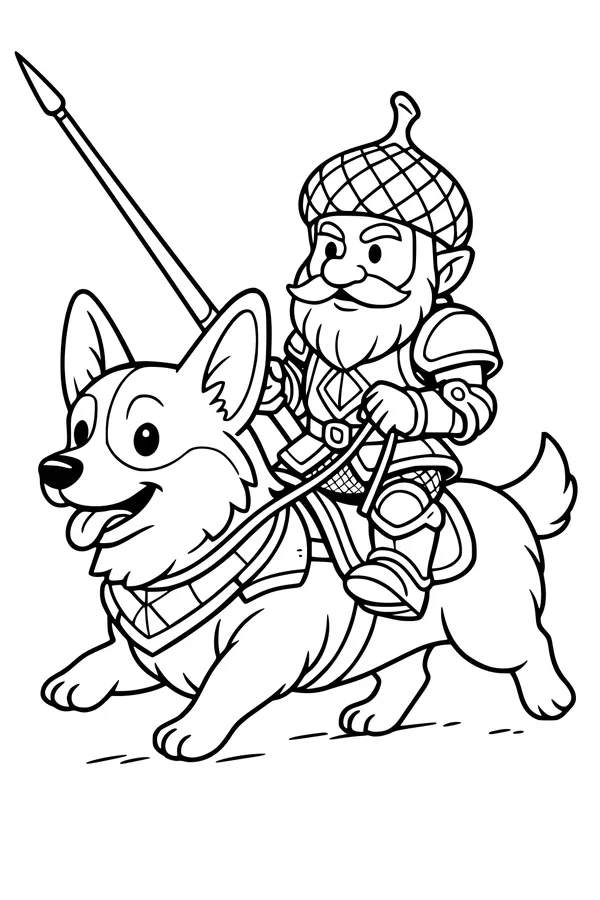 Gnome Knight and His Gallant Corgi