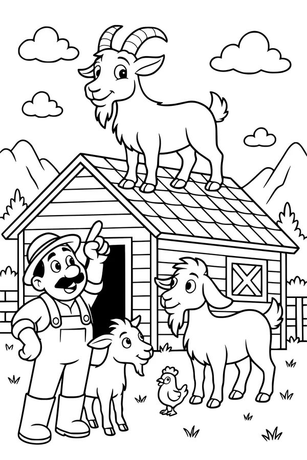 Billy Goat on the Barn Roof