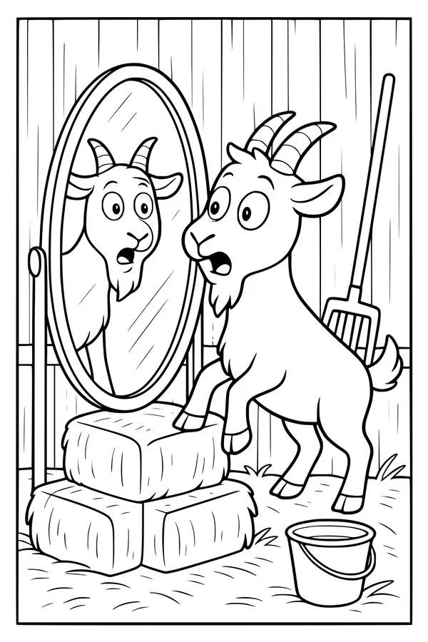 Goat's Surprised Mirror Discovery