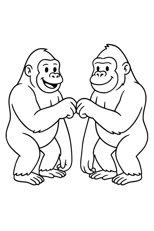 Gorilla Brothers Bump Fists and Smile
