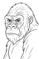 Big Gorilla Glances Over His Shoulder