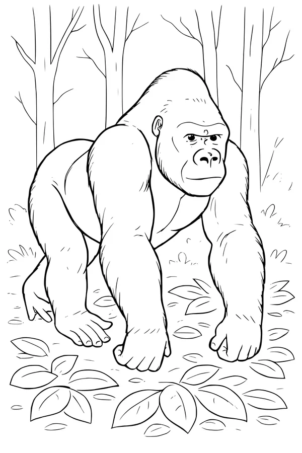 Giant Gorilla Among the Tall Trees