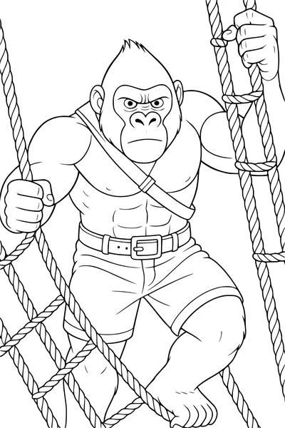 Mighty Gorilla Swings Through the Jungle