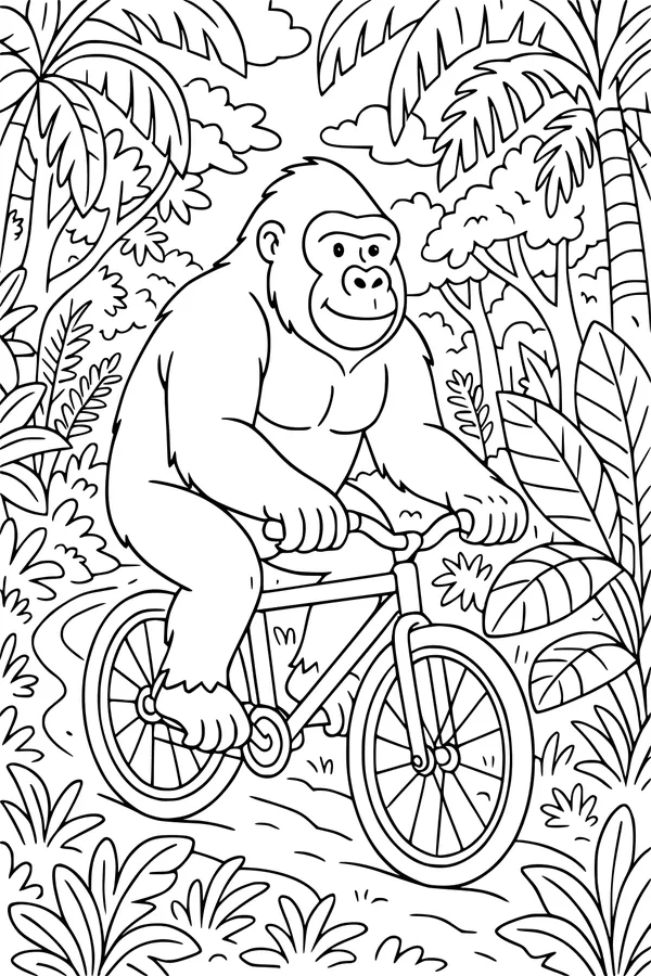 Jungle Gorilla Rides Through The Green