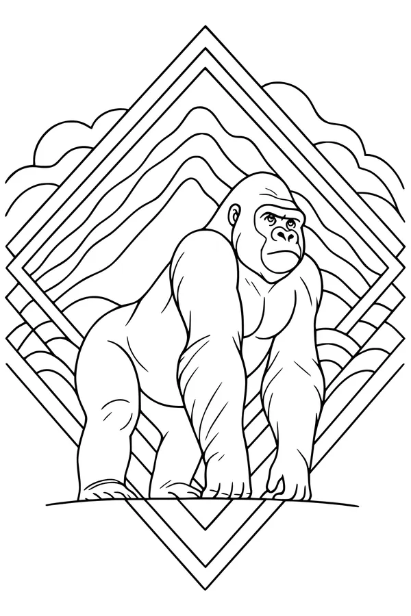 Mighty Gorilla in the Mountain Mist