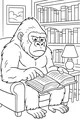 Gorilla Professor in His Library Chair