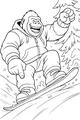 Gorilla Zooms Down the Snowy Slope