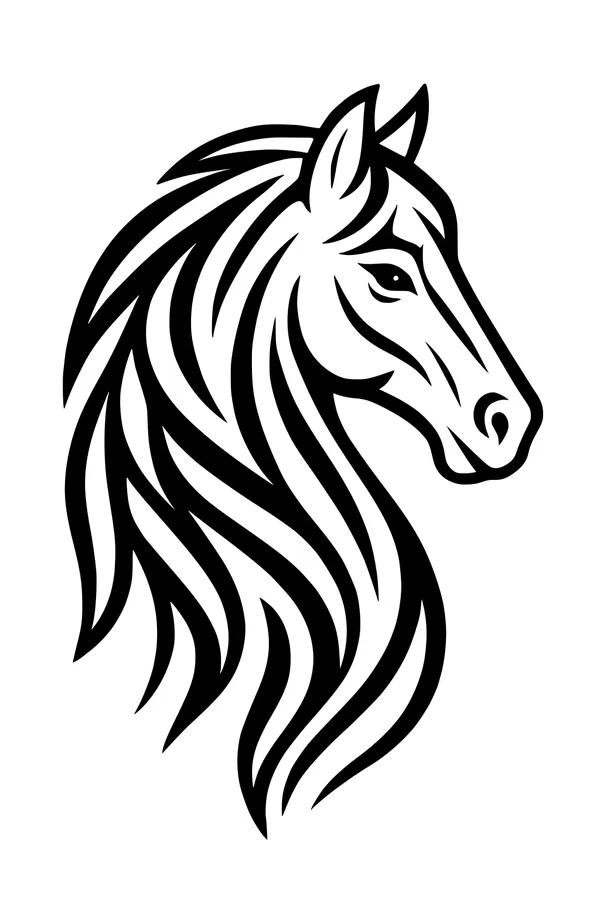 Horse with the Flowing Fancy Mane