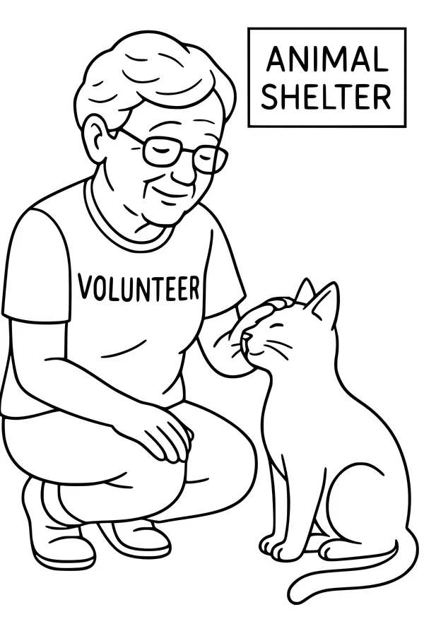 Grandma Volunteers at the Cat Shelter