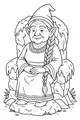 Free Grandma Gnome Coloring Page - Mossy Throne Portrait (Printable PDF)
