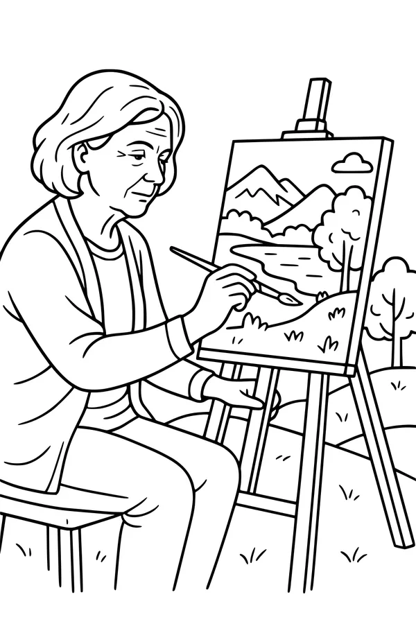 Grandma Paints the Quiet Park