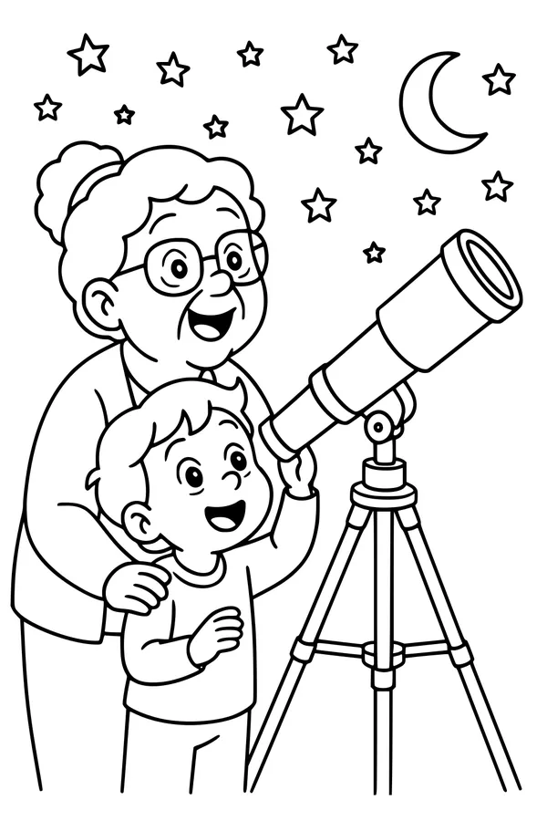 Grandma's Moonlight Telescope Time