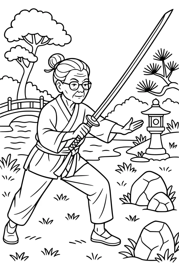 Grandma's Garden Sword Practice