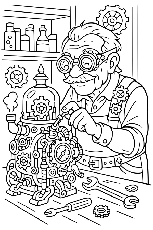 Grandpa Fixes the Whirly Machine