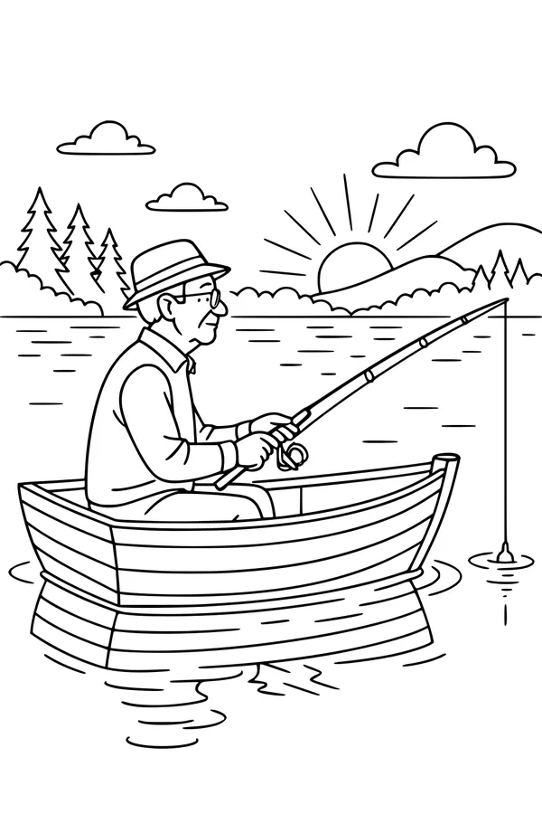 Grandpa's Quiet Lake Morning