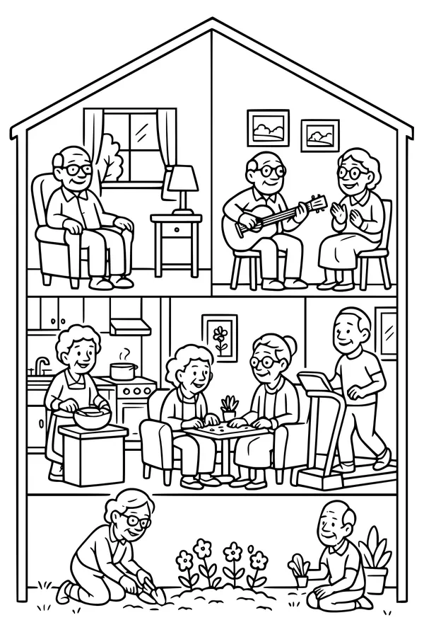 Grandma and Grandpa's Busy House Day