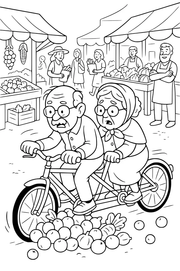 Grandma and Grandpa's Market Bike Oops
