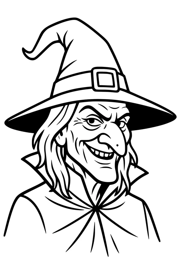 Grinning Witch in a Tall Hat