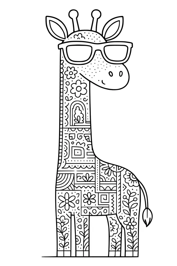 Groovy Giraffe With Cool Shades