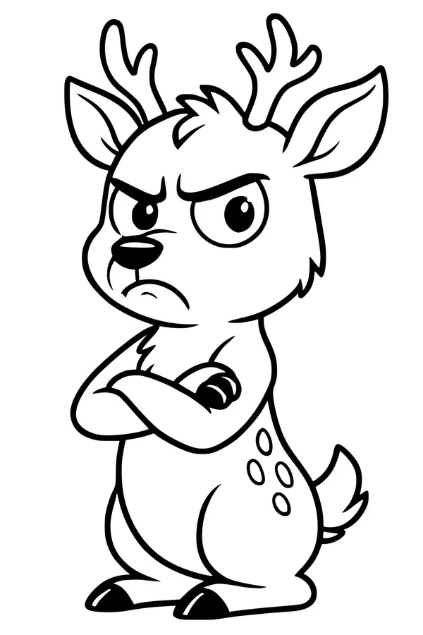 Grumpy Little Deer Stands His Ground