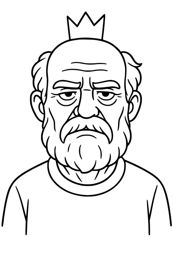 Grumpy Grandpa With a Crown