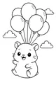Guinea Pig Floats with Smiling Balloons