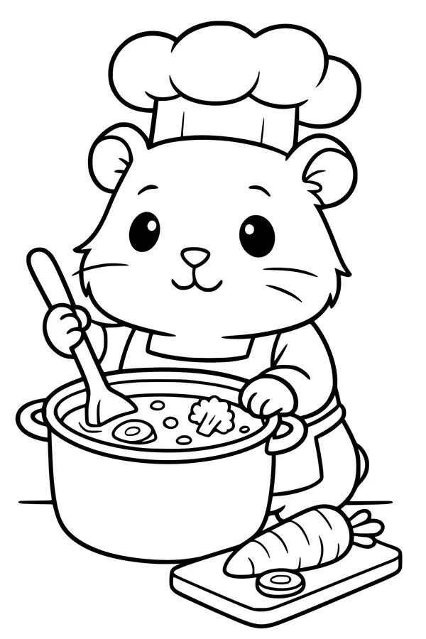 Chef Guinea Pig Makes Vegetable Soup