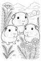 Three Guinea Pigs in the Meadow