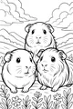 Three Guinea Pigs in the Flower Patch