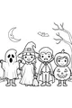 Moonlit Trick-or-Treat Friends