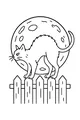 Moonlight Cat on the Fence