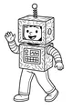 Waving Boxy Robot Boy