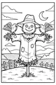 Moonlit Scarecrow and Friendly Crows