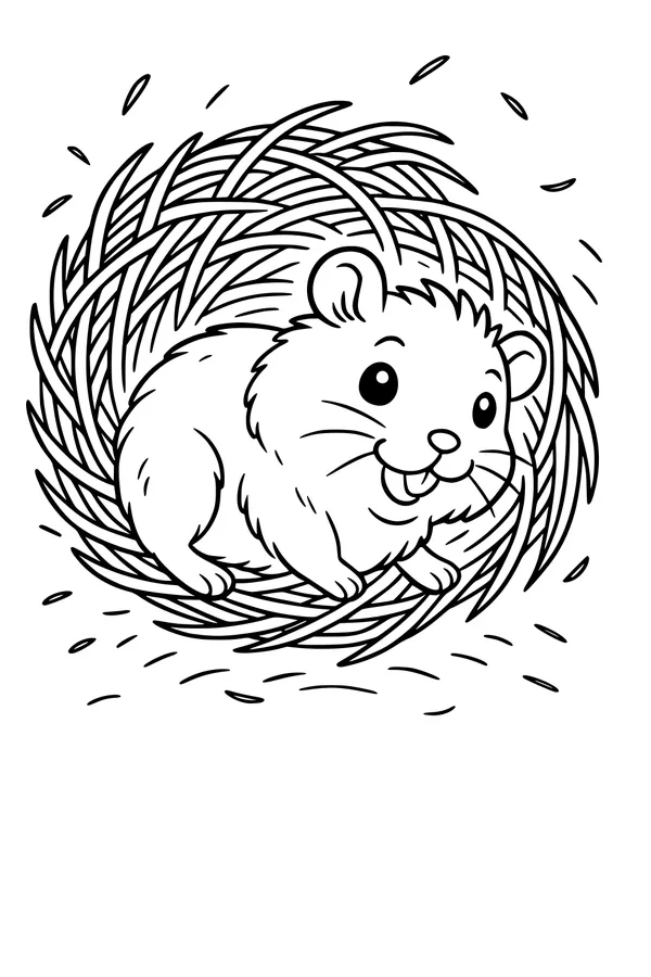 Nibbles Peeks Out from a Cozy Nest