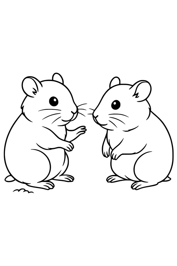 Hamster Pals Sharing a Secret