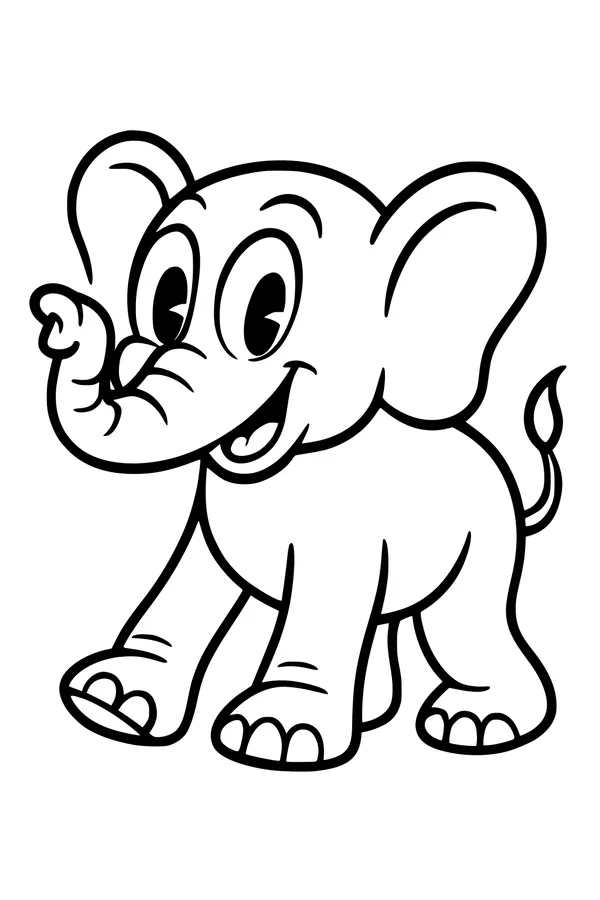 Ellie the Happy Elephant Smiles Wide