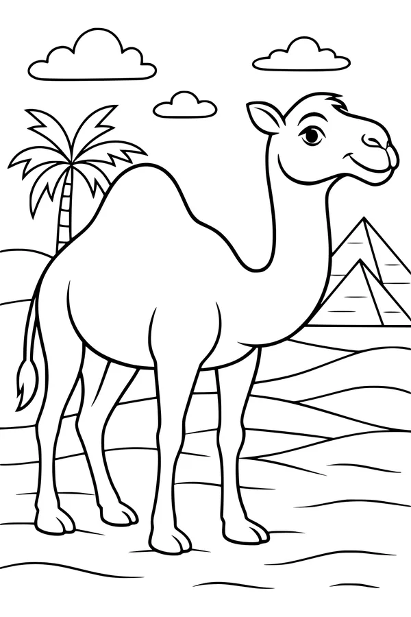 Sunny Day Camel by Desert Palms