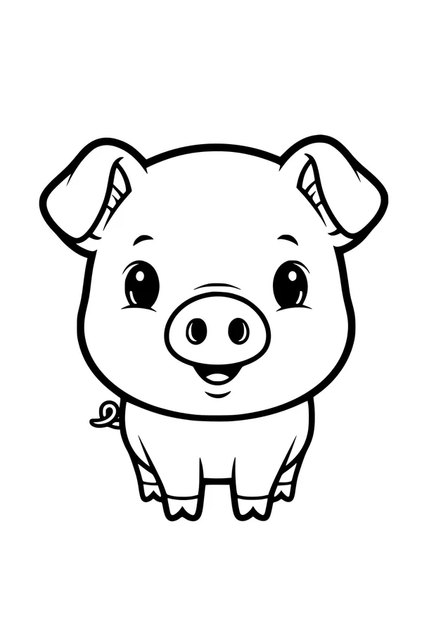 Smiling Piglet in the Barnyard Sun
